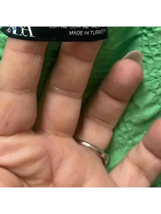 Zara green maxi textured dress with open back - Picture 5 of 6